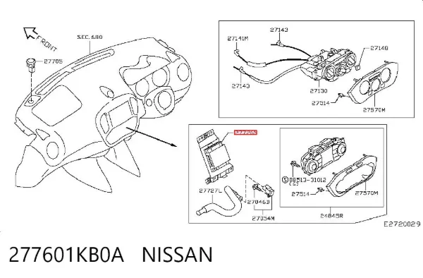 Блок управления кондиционером 277601KB0A Nissan/Infiniti