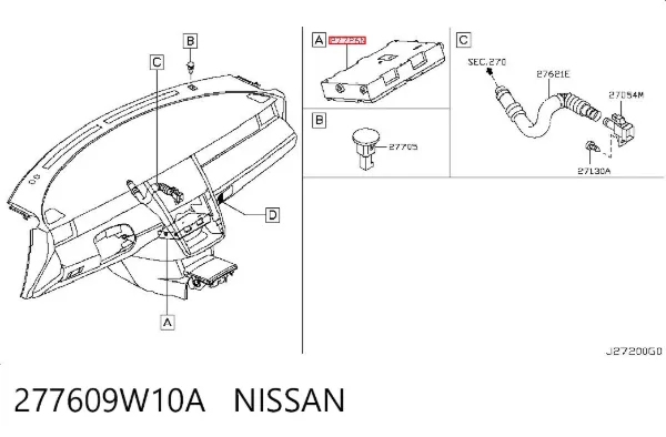 Блок управления кондиционером 277609W10A Nissan/Infiniti