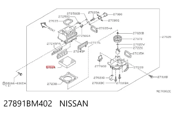 Фильтр салона 27891BM402 Nissan/Infiniti