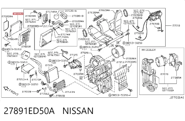 Фильтр салона 27891ED50A Nissan/Infiniti
