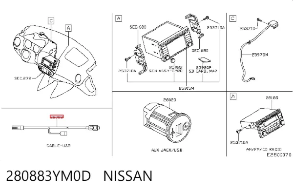  280883YM0D Nissan/Infiniti