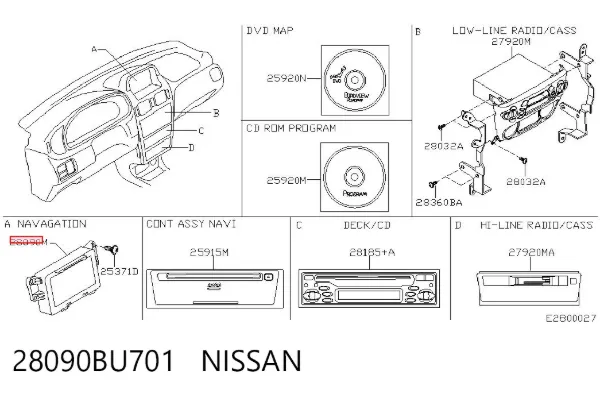 Дисплей многофункциональный 28090BU701 Nissan/Infiniti