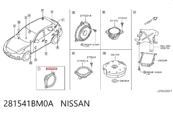 Динамик "торпедо" 281541BM0A Nissan/Infiniti