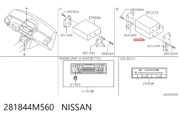 Магнитола 281844M560 Nissan/Infiniti