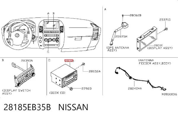 Магнитола 28185EB35B Nissan/Infiniti