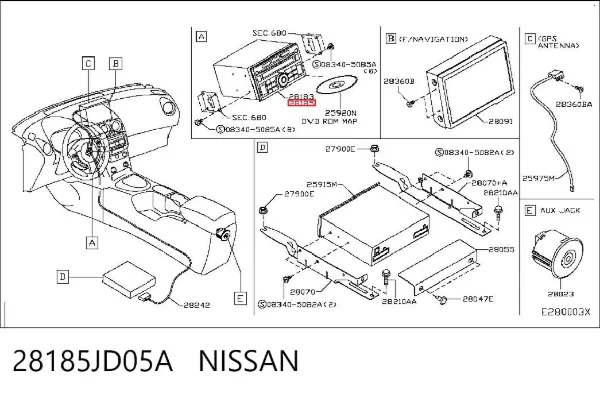 Магнитола 28185JD05A Nissan/Infiniti