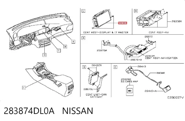 Дисплей многофункциональный 283874DL0A Nissan/Infiniti