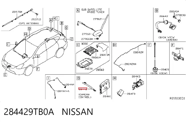 Камера заднего вида 284429TB0A Nissan/Infiniti