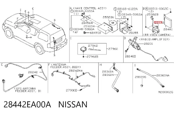 Камера заднего вида 28442EA00A Nissan/Infiniti