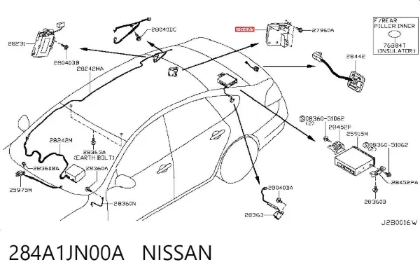 Модуль управления камерой 284A1JN00A Nissan/Infiniti