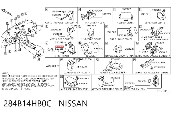 Блок комфорта 284B14HB0C Nissan/Infiniti