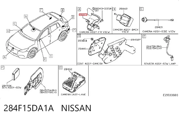 Камера заднего вида 284F15DA1A Nissan/Infiniti