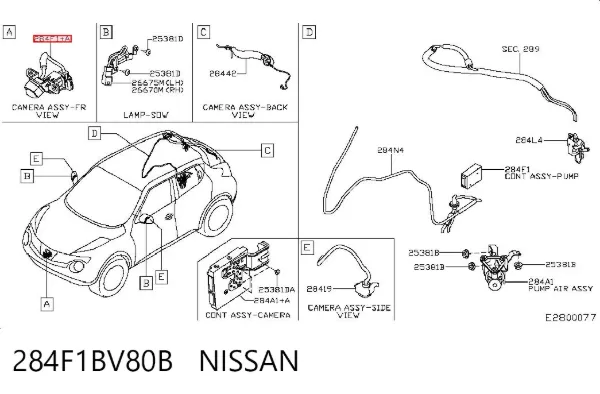 Камера заднего вида 284F1BV80B Nissan/Infiniti