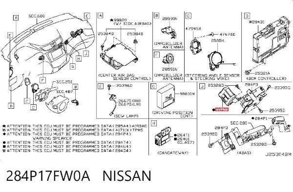  284P17FW0A Nissan/Infiniti