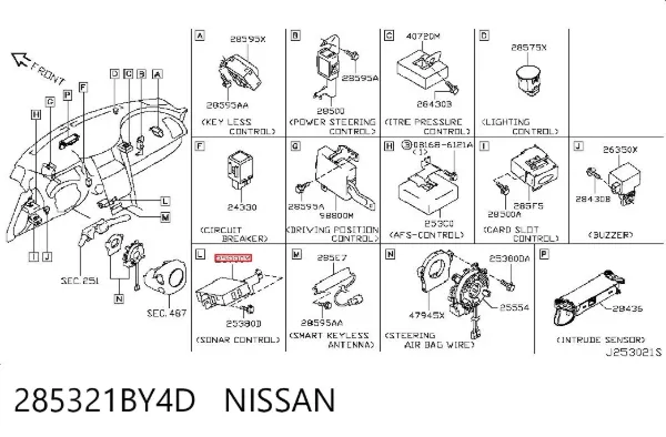 Блок управления (ЭБУ) сигнализацией 285321BY4D Nissan/Infiniti