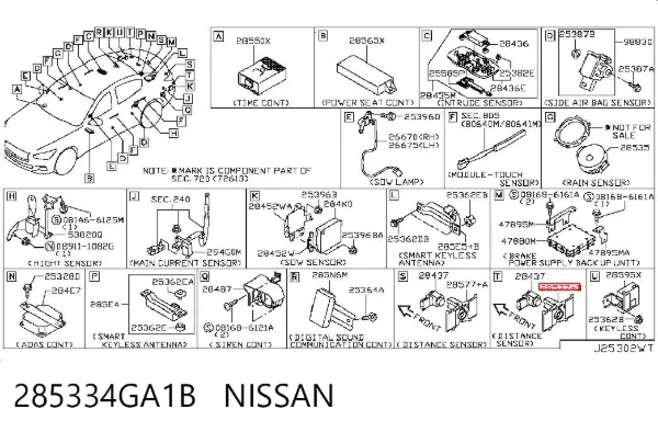  285334GA1B Nissan/Infiniti