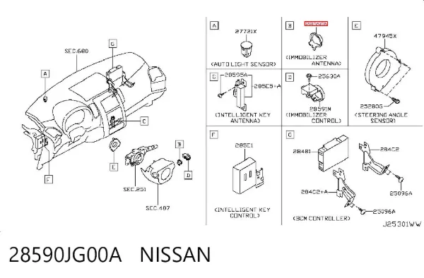 Кольцо иммобилайзера 28590JG00A Nissan/Infiniti