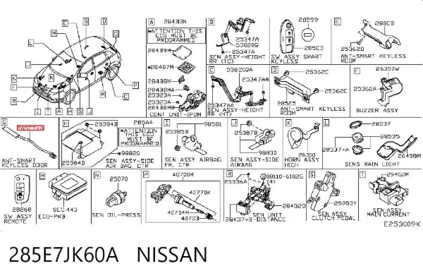  285E7JK60A Nissan/Infiniti