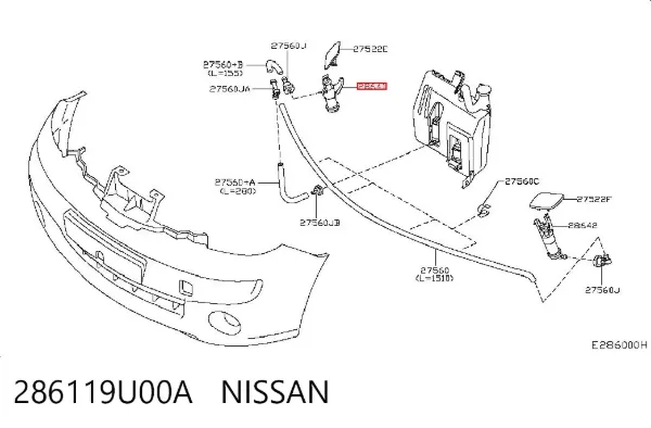 Форсунка омывателя фары передней правой 286119U00A Nissan/Infiniti