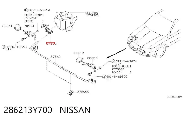 Насос омывателя фар 286213Y700 Nissan/Infiniti