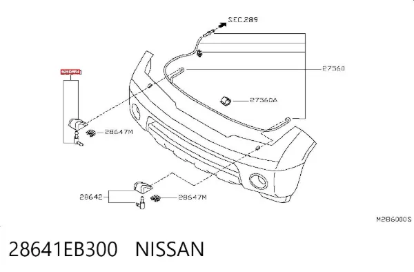 Форсунка омывателя фары передней правой 28641EB300 Nissan/Infiniti