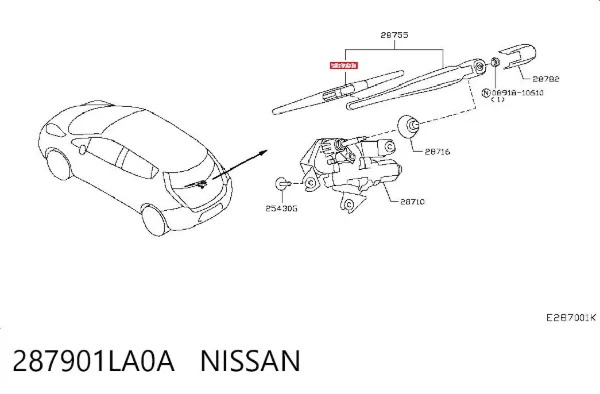 Дворник задний 287901LA0A Nissan/Infiniti
