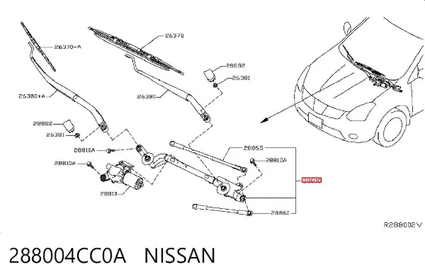 Трапеция дворников 288004CC0A Nissan/Infiniti