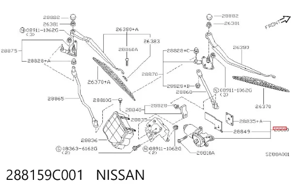 Мотор дворников 288159C001 Nissan/Infiniti