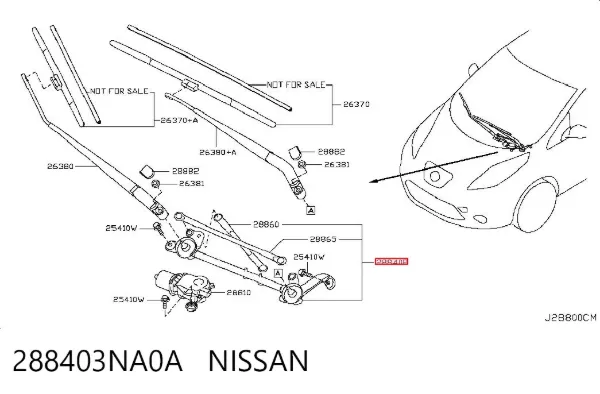 Трапеция дворников 288403NA0A Nissan/Infiniti