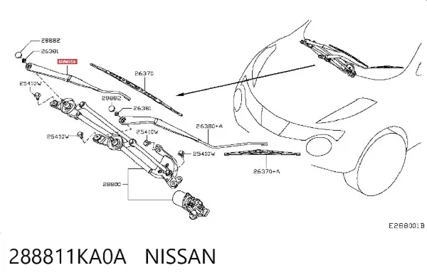 Поводок стеклоочистителя 288811KA0A Nissan/Infiniti