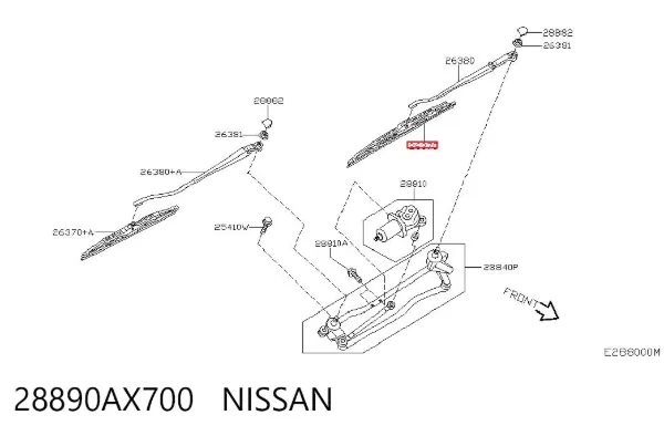 Щетка-дворник лобового стекла водительская 28890AX700 Nissan/Infiniti