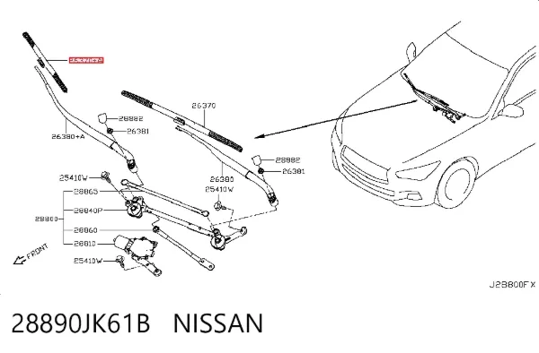 Дворник задний 28890JK61B Nissan/Infiniti