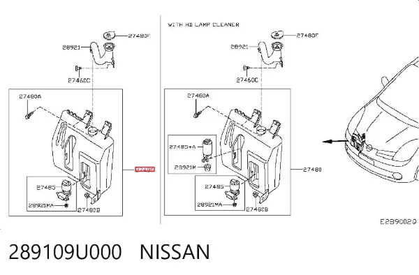 Бачок омывателя 289109U000 Nissan/Infiniti