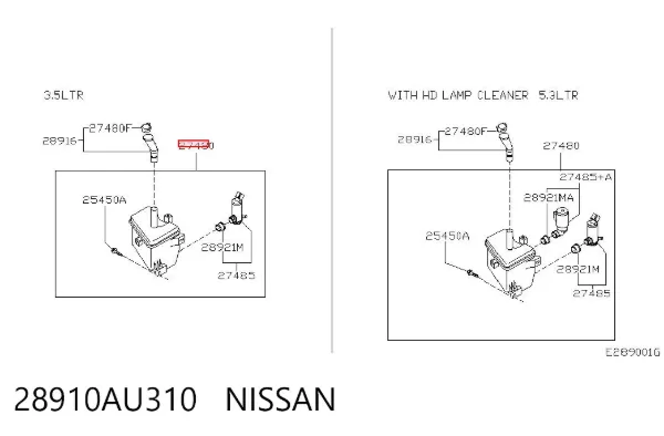 Бачок омывателя 28910AU310 Nissan/Infiniti