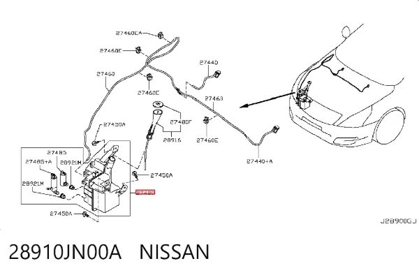 Бачок омывателя 28910JN00A Nissan/Infiniti