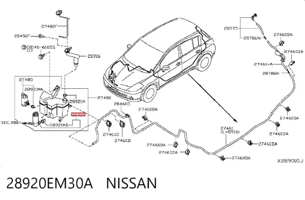 Насос омывателя фар 28920EM30A Nissan/Infiniti