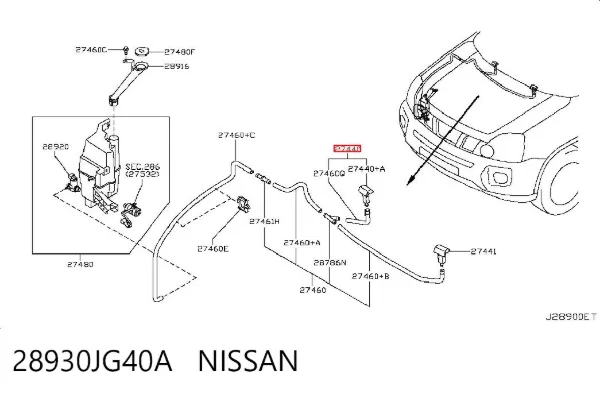 Форсунка омывателя 28930JG40A Nissan/Infiniti