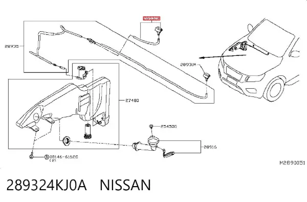 Форсунка омывателя стекла лобового правая 289324KJ0A Nissan/Infiniti