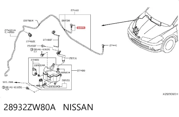  28932ZW80A Nissan/Infiniti