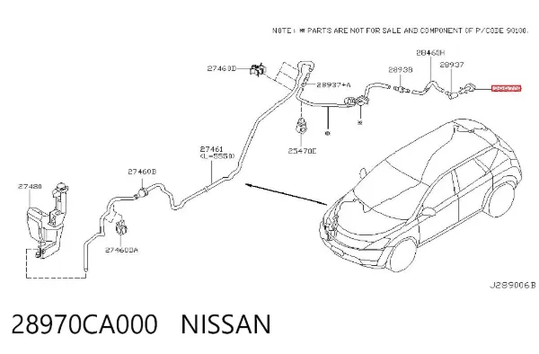Форсунка омывателя заднего стекла 28970CA000 Nissan/Infiniti