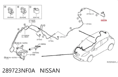 Форсунка омывателя заднего стекла NISSAN 289723NF0A