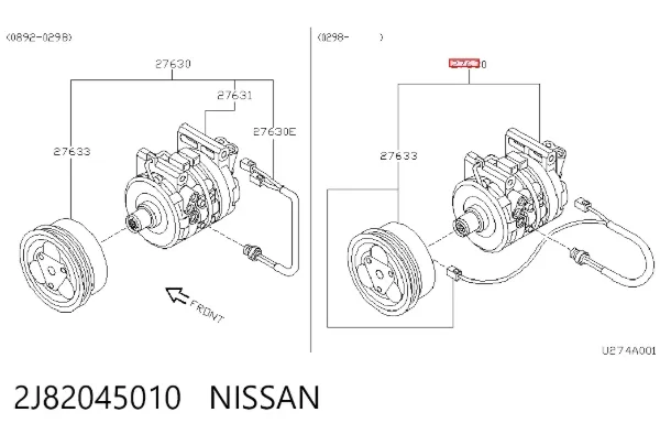 Компрессор кондиционера Nissan Micra K11