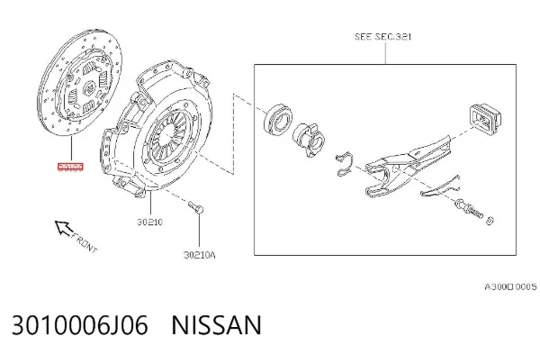 Диск сцепления 3010006J06 Nissan/Infiniti