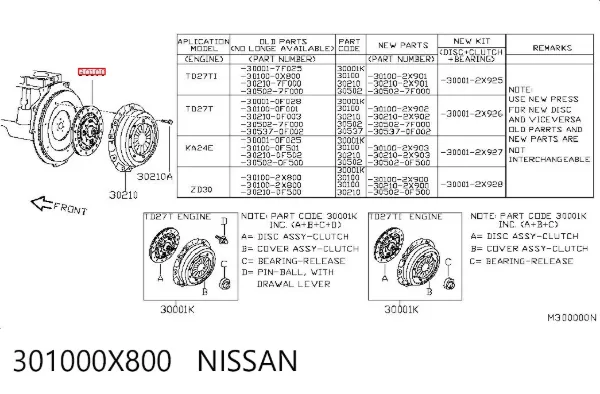 Диск сцепления 301000X800 Nissan/Infiniti