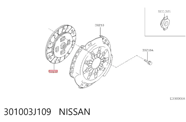 Диск сцепления 301003J109 Nissan/Infiniti