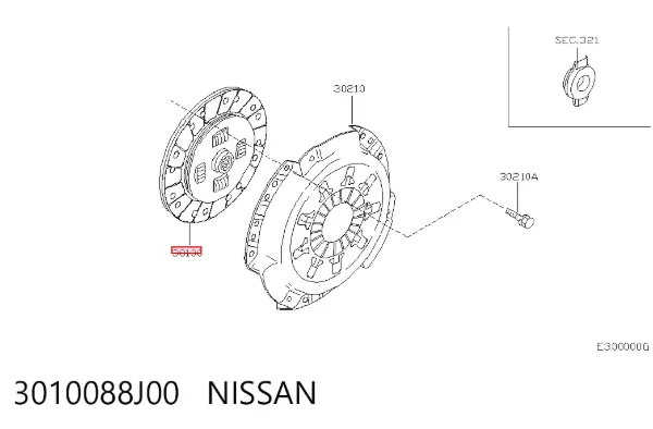 Диск сцепления 3010088J00 Nissan/Infiniti