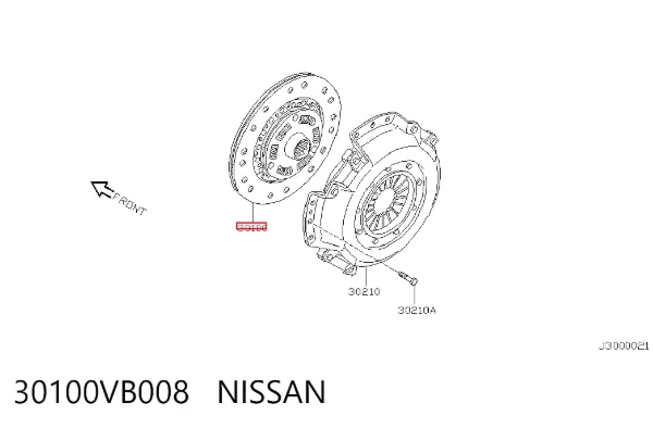 Диск сцепления 30100VB008 Nissan/Infiniti