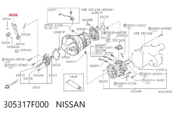 Вилка сцепления 305317F000 Nissan/Infiniti