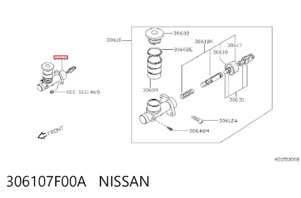 Главный цилиндр сцепления 306107F00A Nissan/Infiniti