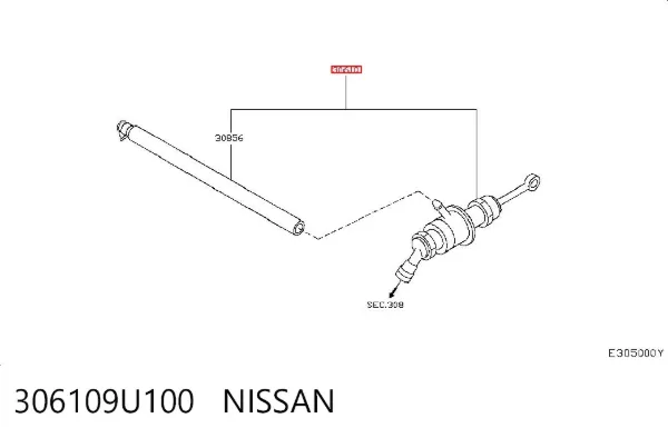 Главный цилиндр сцепления 306109U100 Nissan/Infiniti